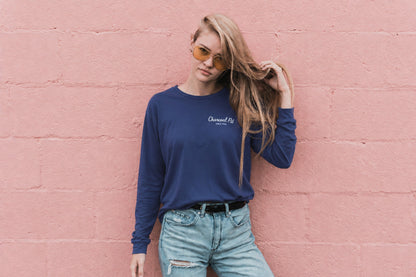 Blue Charcoal Pit Long Sleeve Tee