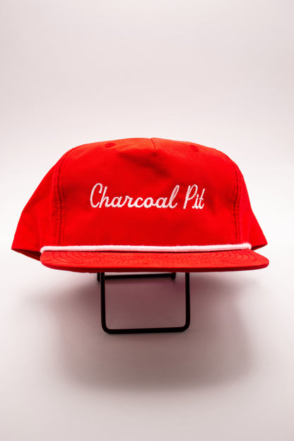 Charcoal Pit Red & White Rope Hat